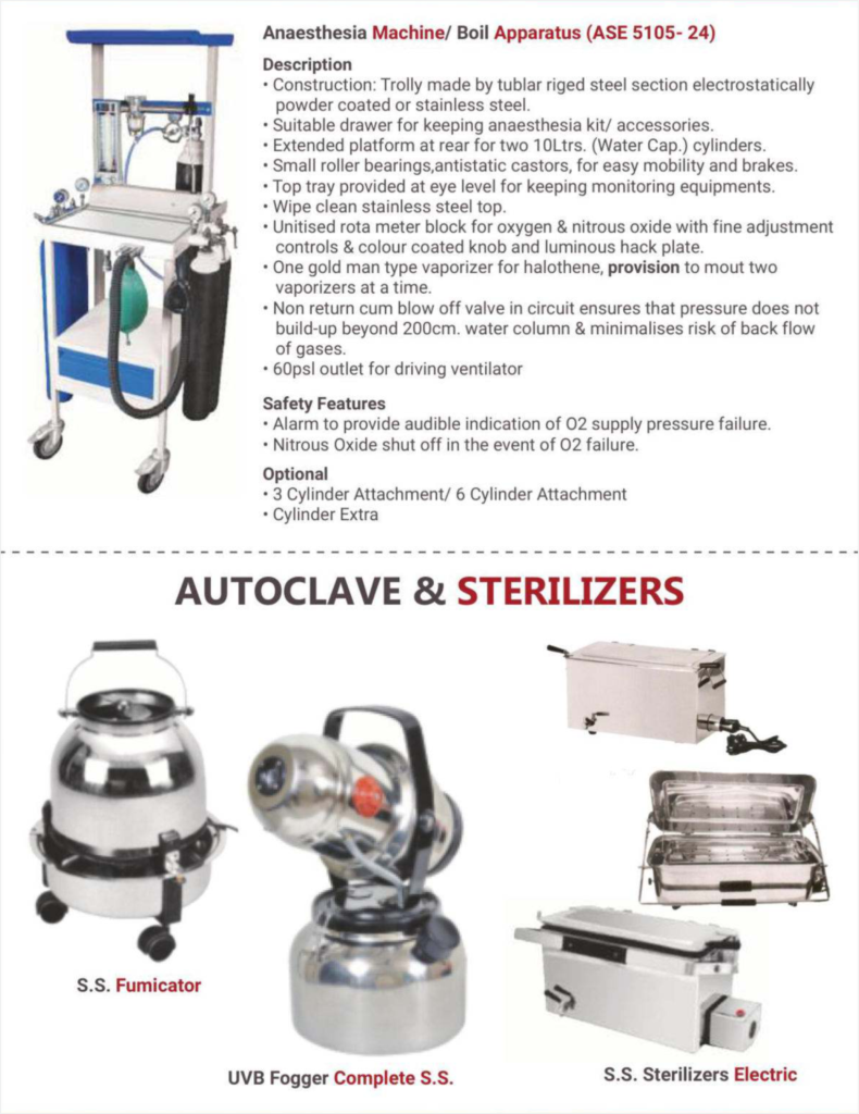 Anaesthesia Machines & O.T. Sterilizers