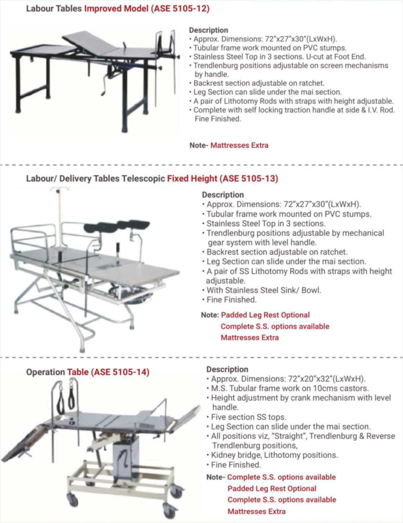 Operation Theatre Tables & Delivery Tables